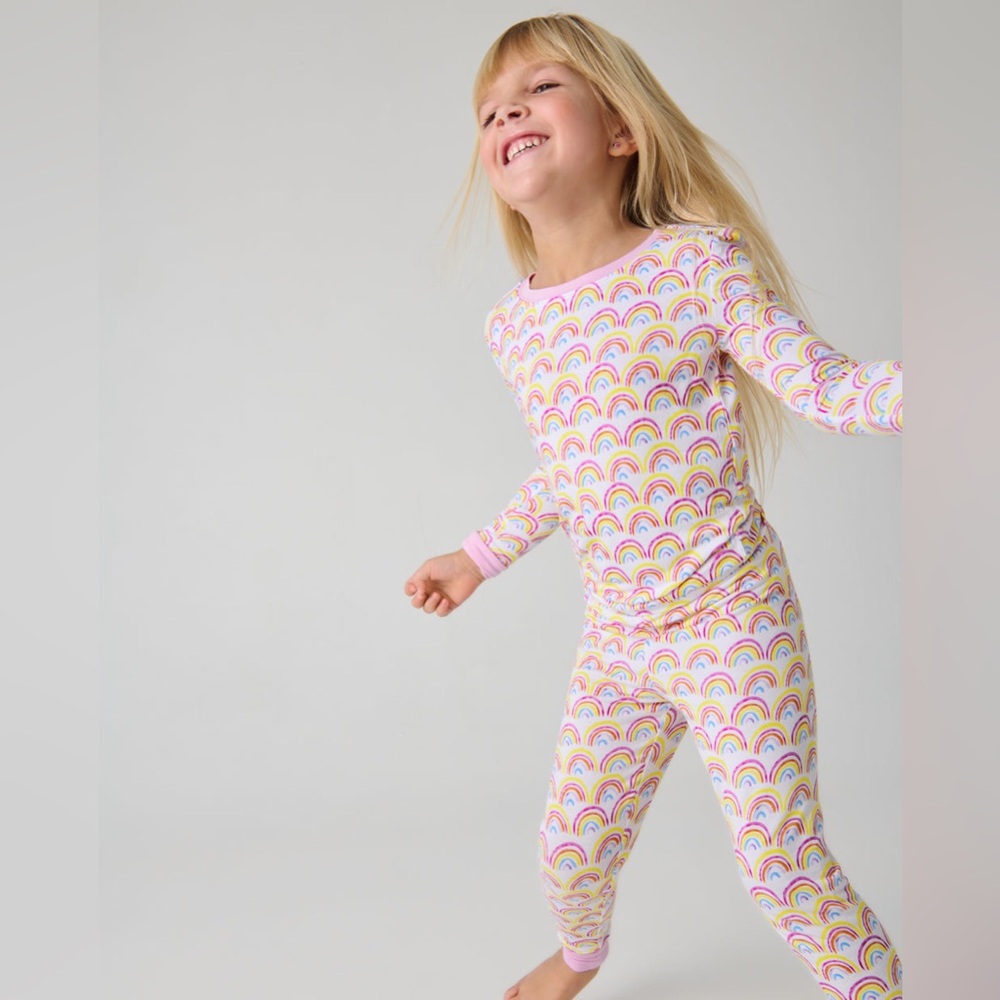 Little Sleepies Pastel Rainbows Bamboo Pajama Set - 2T